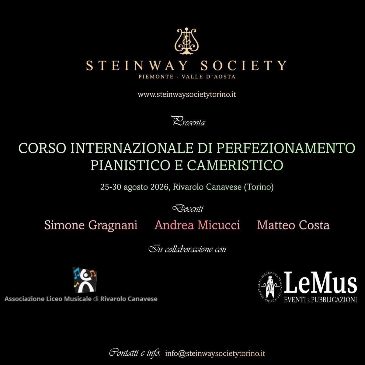 MASTERCLASS | Corso internazionale di perfezionamento pianistico e&nbsp;cameristico